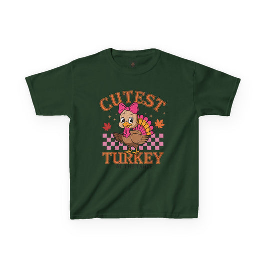 Cute Kids Thanksgiving Tee - 'Cutest Turkey at the Table'
