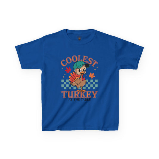 Kids Tee - Coolest Turkey at the Table - Thanksgiving