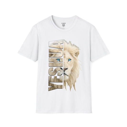 Yeshua Lion Graphic T-Shirt | Unisex Softstyle Tee for Animal Lovers, Faith, Gift Idea, Summer Wear, Spiritual Fashion