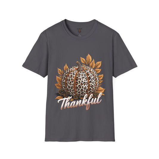 Thankful Leopard Print Pumpkin T-Shirt