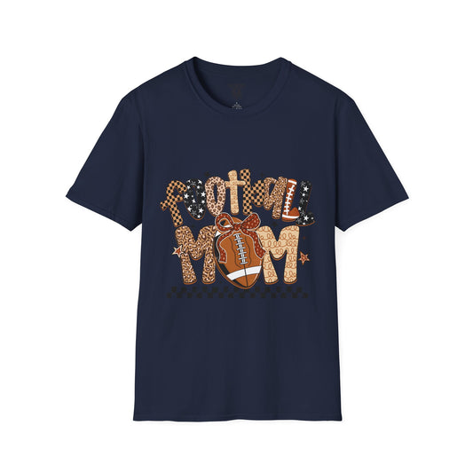 Football Mom T-Shirt, Casual Tee for Football Moms, Great for Game Day, Sports Mom Gift, Comfortable Softstyle Shirt