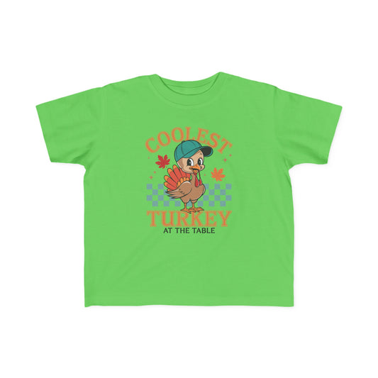 Coolest Turkey Toddler Tee - Fun Thanksgiving Shirt