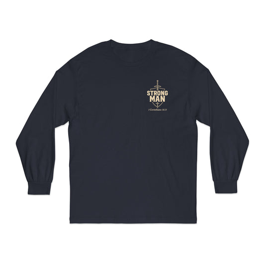 Strong Man Long Sleeve T-Shirt | Motivational Tee, Gift for Him, Courage, Strength, Fitness Apparel, Inspirational Wear