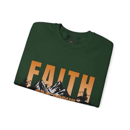 Faith Can Move Mountains Crewneck Sweatshirt - Inspirational Christian Apparel