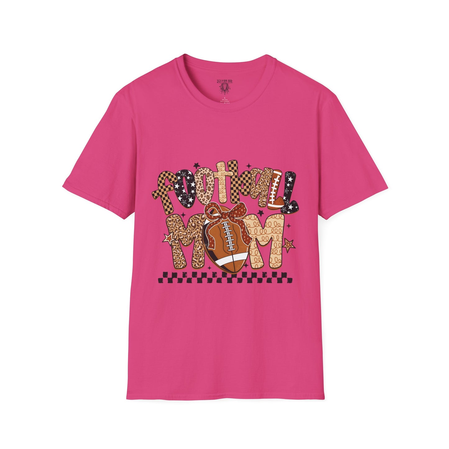 Football Mom T-Shirt, Casual Tee for Football Moms, Great for Game Day, Sports Mom Gift, Comfortable Softstyle Shirt