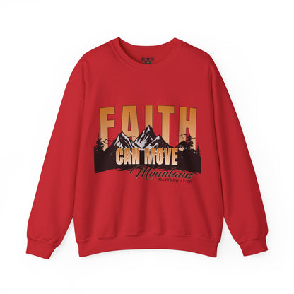 Faith Can Move Mountains Crewneck Sweatshirt - Inspirational Christian Apparel