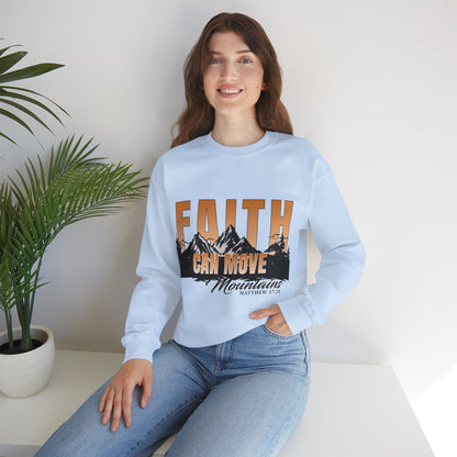 Faith Can Move Mountains Crewneck Sweatshirt - Inspirational Christian Apparel