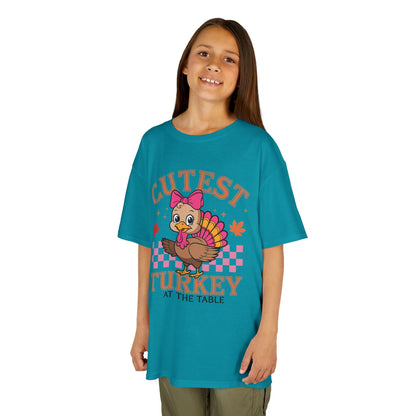 Cute Kids Thanksgiving Tee - 'Cutest Turkey at the Table'