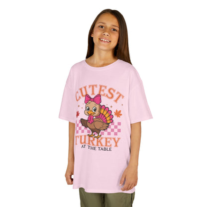 Cute Kids Thanksgiving Tee - 'Cutest Turkey at the Table'