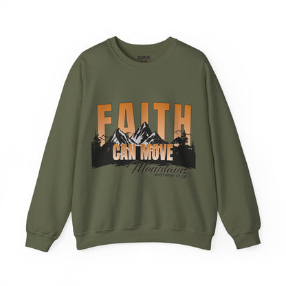 Faith Can Move Mountains Crewneck Sweatshirt - Inspirational Christian Apparel