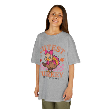 Cute Kids Thanksgiving Tee - 'Cutest Turkey at the Table'