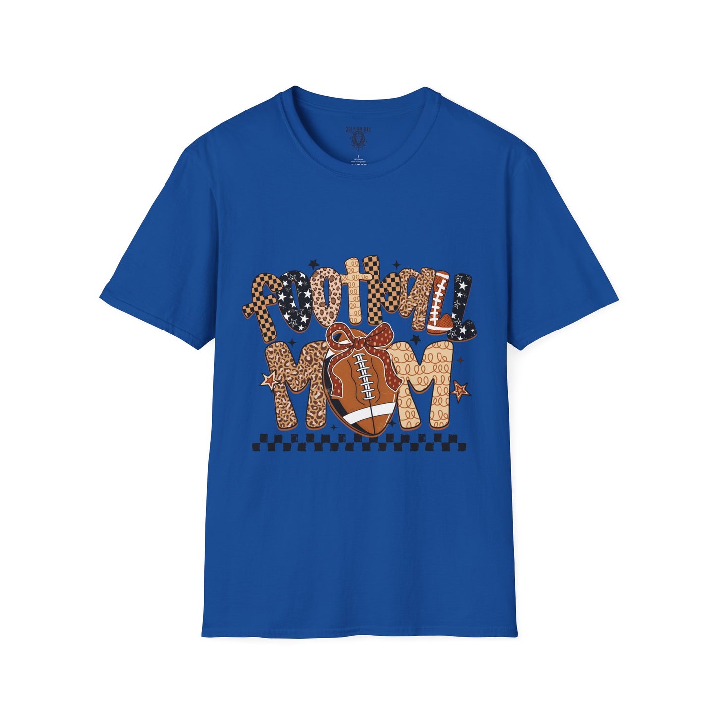 Football Mom T-Shirt, Casual Tee for Football Moms, Great for Game Day, Sports Mom Gift, Comfortable Softstyle Shirt