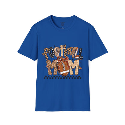 Football Mom T-Shirt, Casual Tee for Football Moms, Great for Game Day, Sports Mom Gift, Comfortable Softstyle Shirt