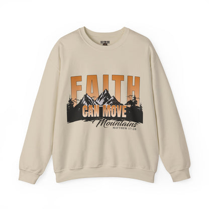 Faith Can Move Mountains Crewneck Sweatshirt - Inspirational Christian Apparel