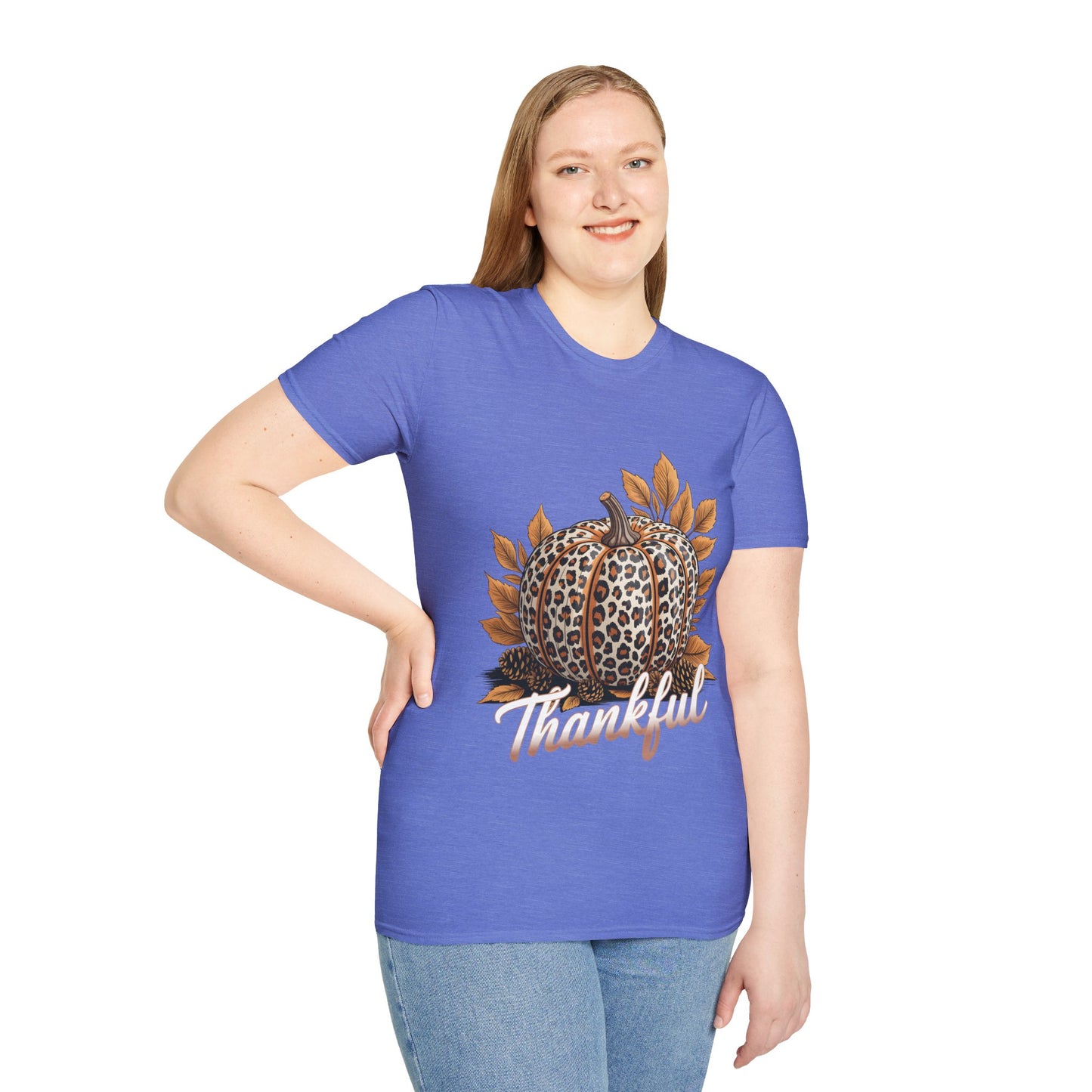 Thankful Leopard Print Pumpkin T-Shirt