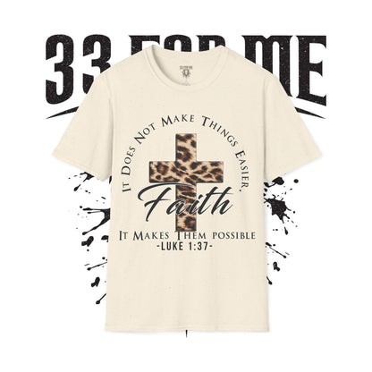 Luke 1:37 Faith-Inspired Unisex T-Shirt, Spiritual Apparel, Inspirational Gift, Christian Faith Shirt, Luke 1:37 Tee