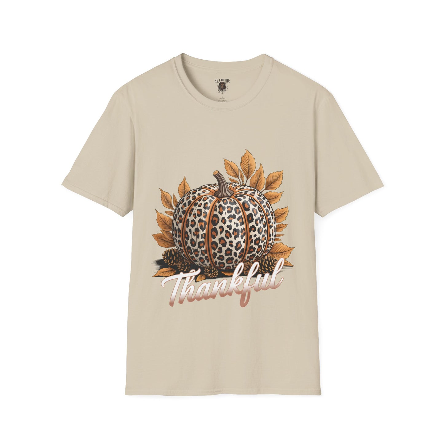 Thankful Leopard Print Pumpkin T-Shirt