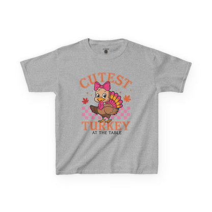 Cute Kids Thanksgiving Tee - 'Cutest Turkey at the Table'