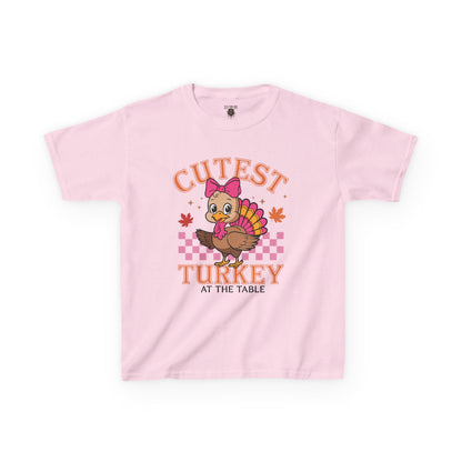 Cute Kids Thanksgiving Tee - 'Cutest Turkey at the Table'