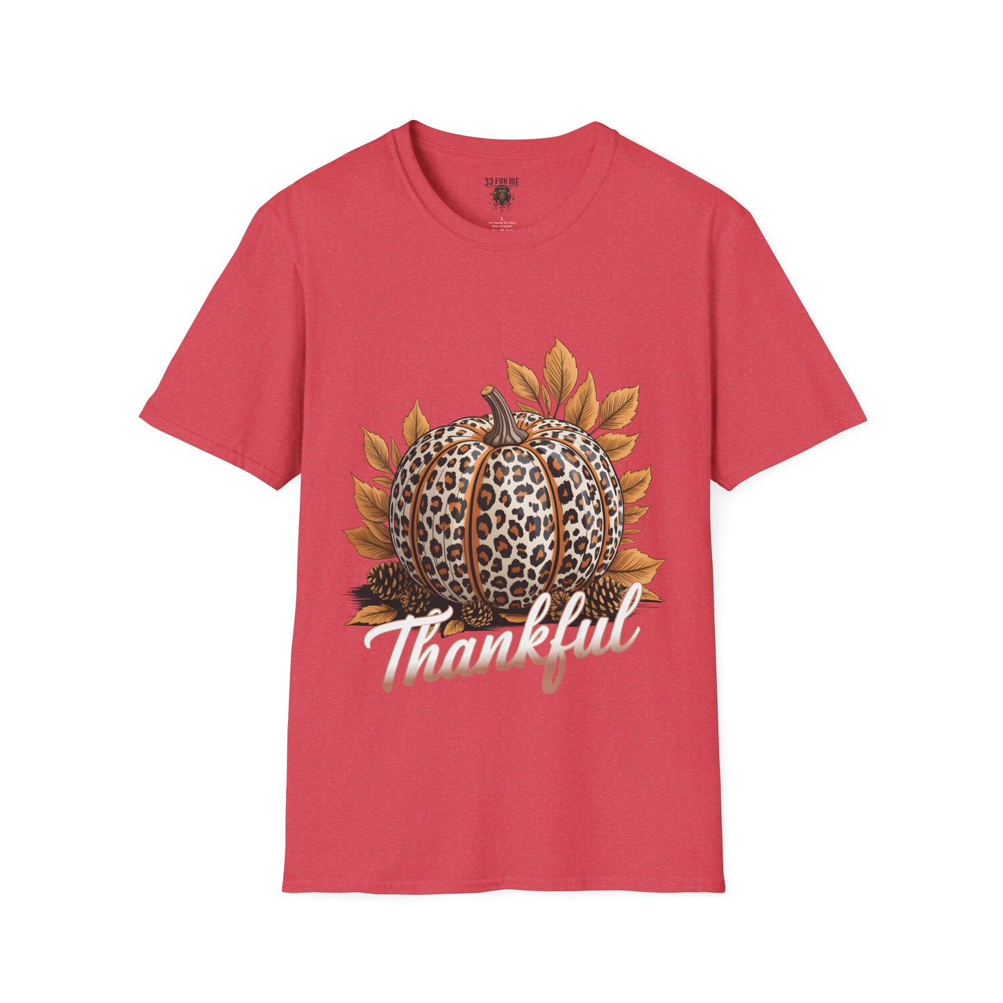 Thankful Leopard Print Pumpkin T-Shirt