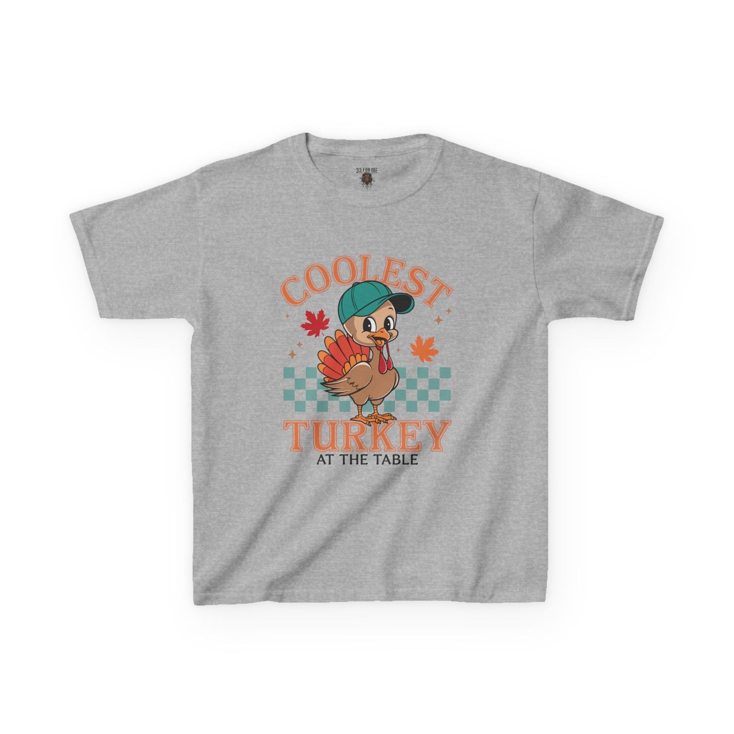Kids Tee - Coolest Turkey at the Table - Thanksgiving
