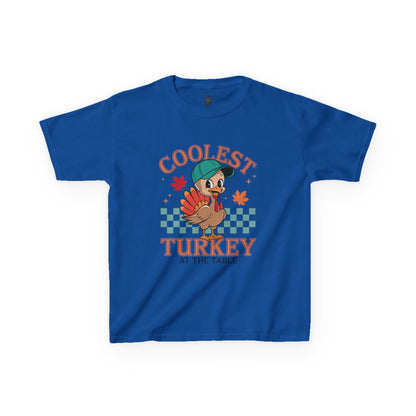 Kids Tee - Coolest Turkey at the Table - Thanksgiving