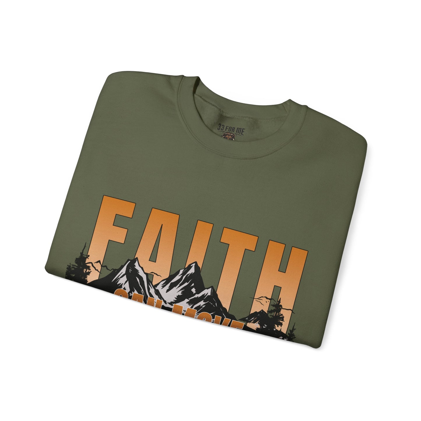Faith Can Move Mountains Crewneck Sweatshirt - Inspirational Christian Apparel