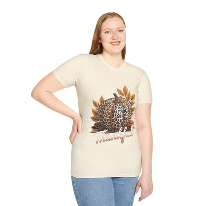 Thankful Leopard Print Pumpkin T-Shirt