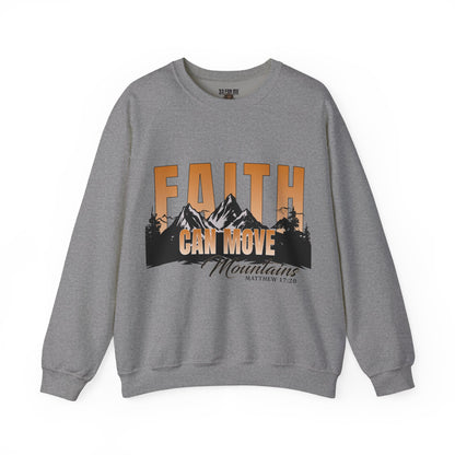 Faith Can Move Mountains Crewneck Sweatshirt - Inspirational Christian Apparel