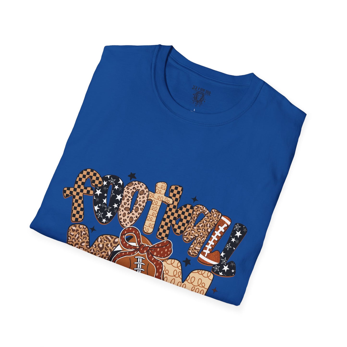 Football Mom T-Shirt, Casual Tee for Football Moms, Great for Game Day, Sports Mom Gift, Comfortable Softstyle Shirt
