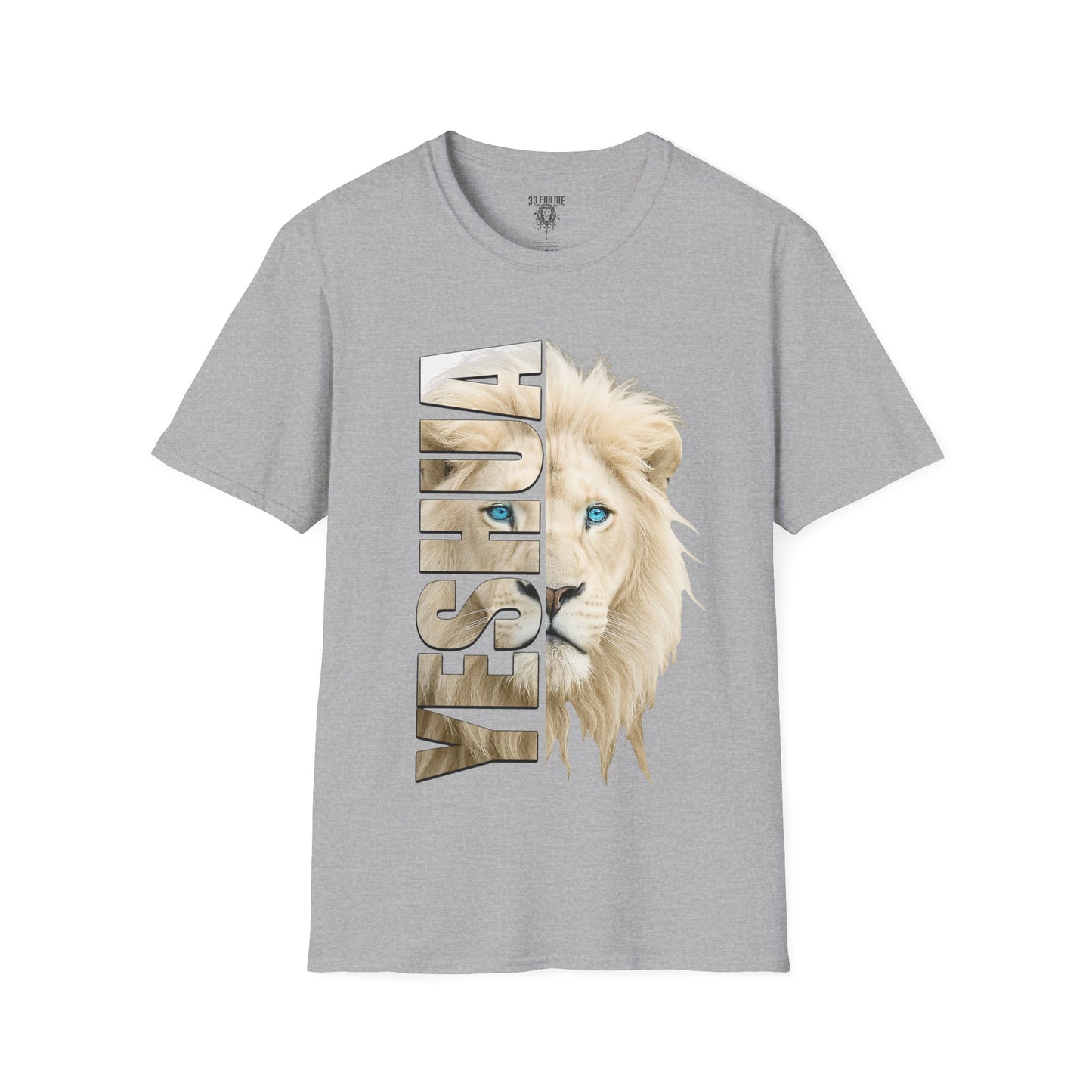Yeshua Lion Graphic T-Shirt | Unisex Softstyle Tee for Animal Lovers, Faith, Gift Idea, Summer Wear, Spiritual Fashion