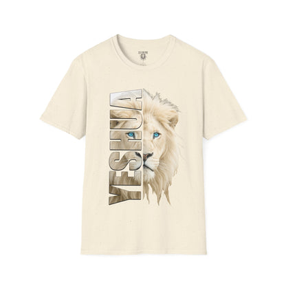 Yeshua Lion Graphic T-Shirt | Unisex Softstyle Tee for Animal Lovers, Faith, Gift Idea, Summer Wear, Spiritual Fashion
