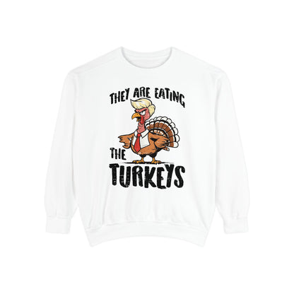 Thanksgiving Trump Humor Sweatshirt - Unisex Garment-Dyed