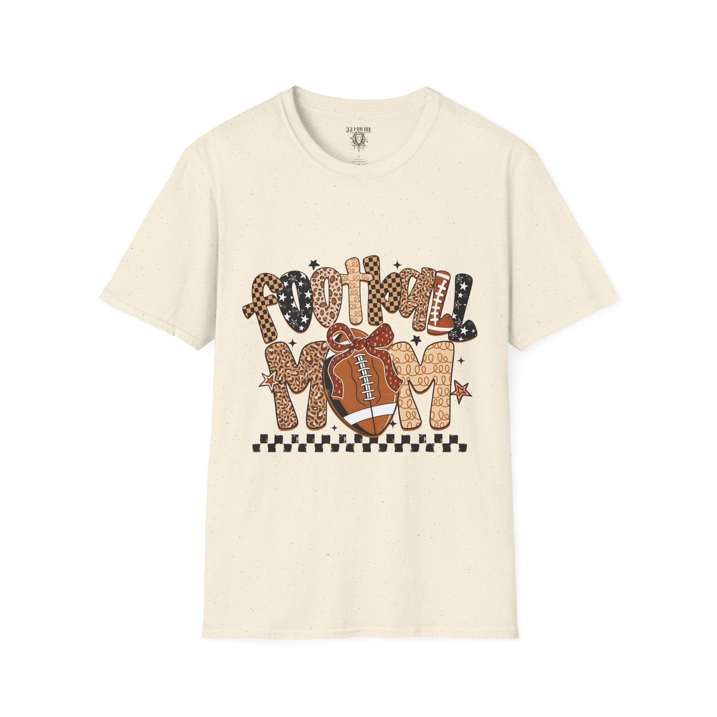 Football Mom T-Shirt, Casual Tee for Football Moms, Great for Game Day, Sports Mom Gift, Comfortable Softstyle Shirt