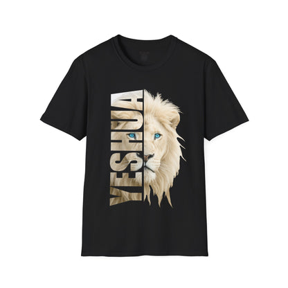 Yeshua Lion Graphic T-Shirt | Unisex Softstyle Tee for Animal Lovers, Faith, Gift Idea, Summer Wear, Spiritual Fashion