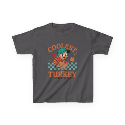 Kids Tee - Coolest Turkey at the Table - Thanksgiving