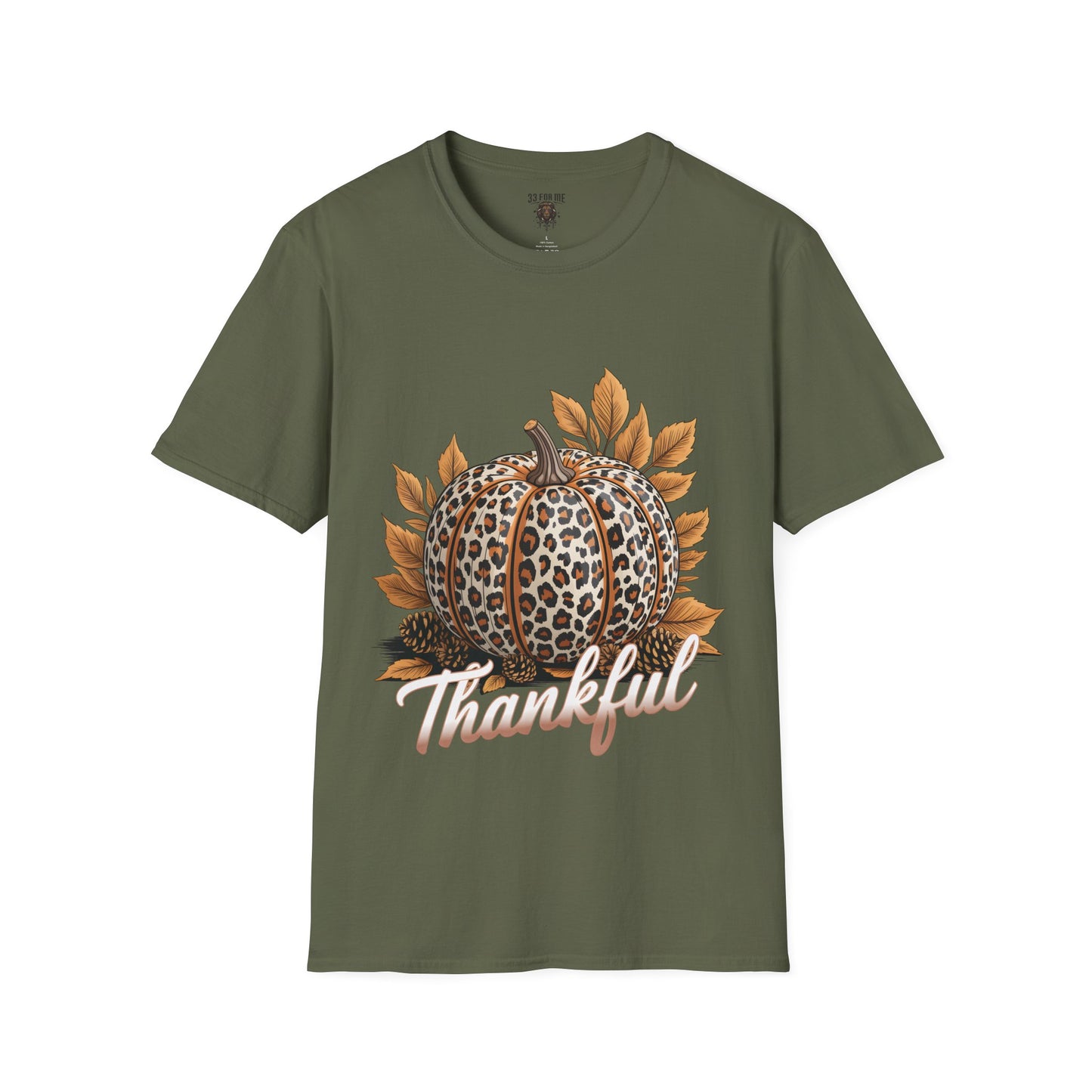 Thankful Leopard Print Pumpkin T-Shirt