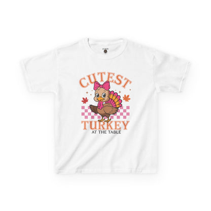 Cute Kids Thanksgiving Tee - 'Cutest Turkey at the Table'