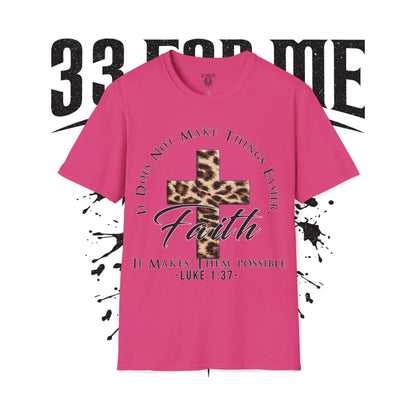 Luke 1:37 Faith-Inspired Unisex T-Shirt, Spiritual Apparel, Inspirational Gift, Christian Faith Shirt, Luke 1:37 Tee