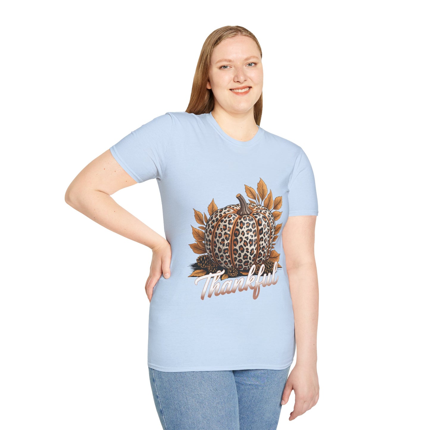 Thankful Leopard Print Pumpkin T-Shirt