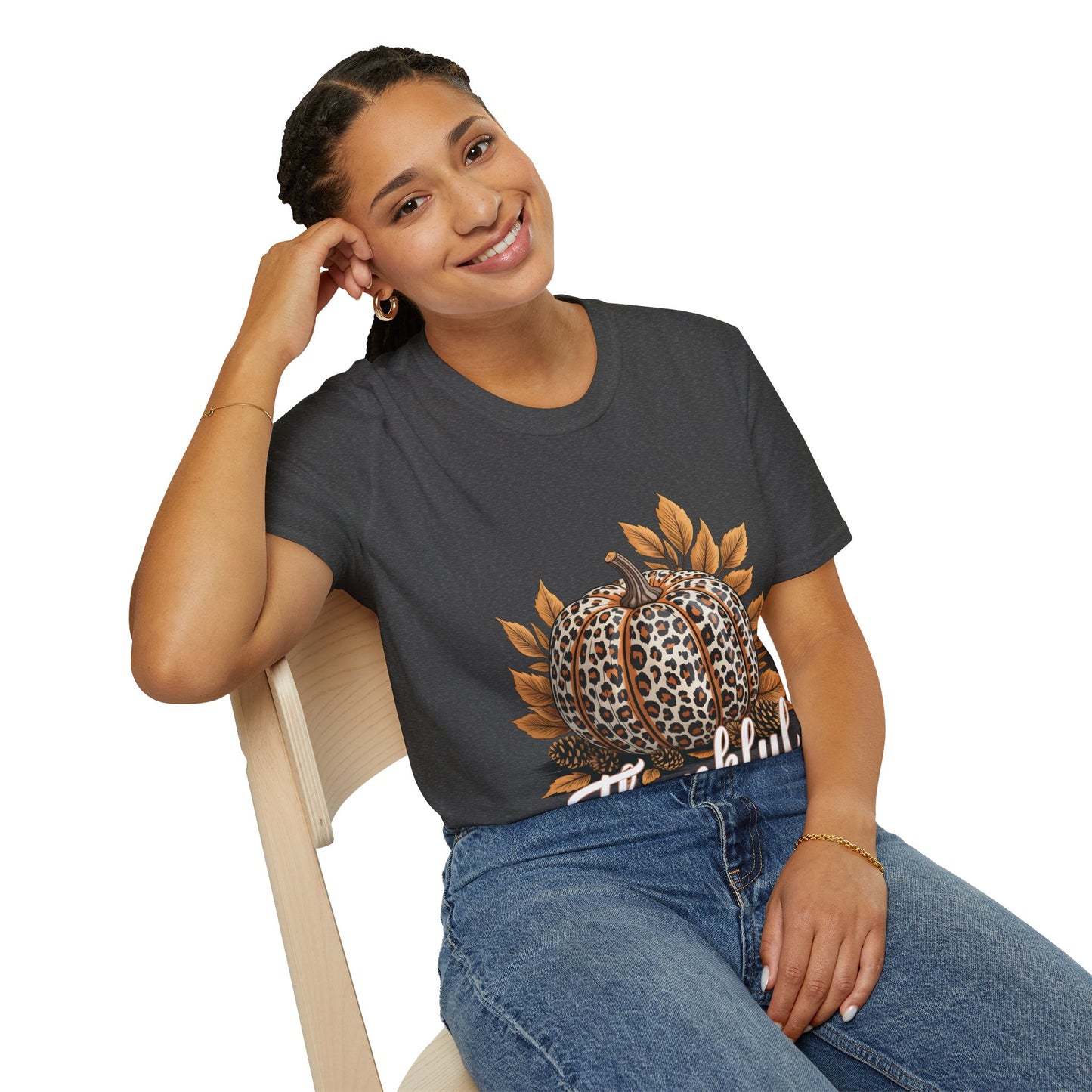 Thankful Leopard Print Pumpkin T-Shirt