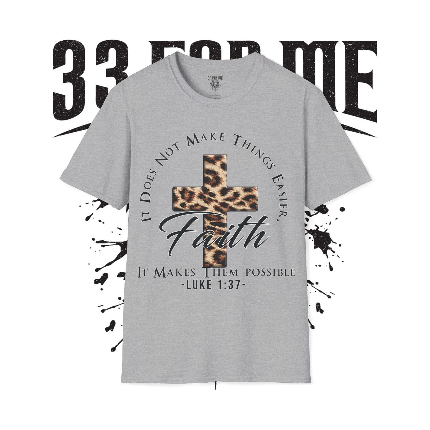 Luke 1:37 Faith-Inspired Unisex T-Shirt, Spiritual Apparel, Inspirational Gift, Christian Faith Shirt, Luke 1:37 Tee