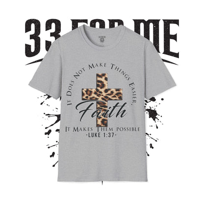 Luke 1:37 Faith-Inspired Unisex T-Shirt, Spiritual Apparel, Inspirational Gift, Christian Faith Shirt, Luke 1:37 Tee