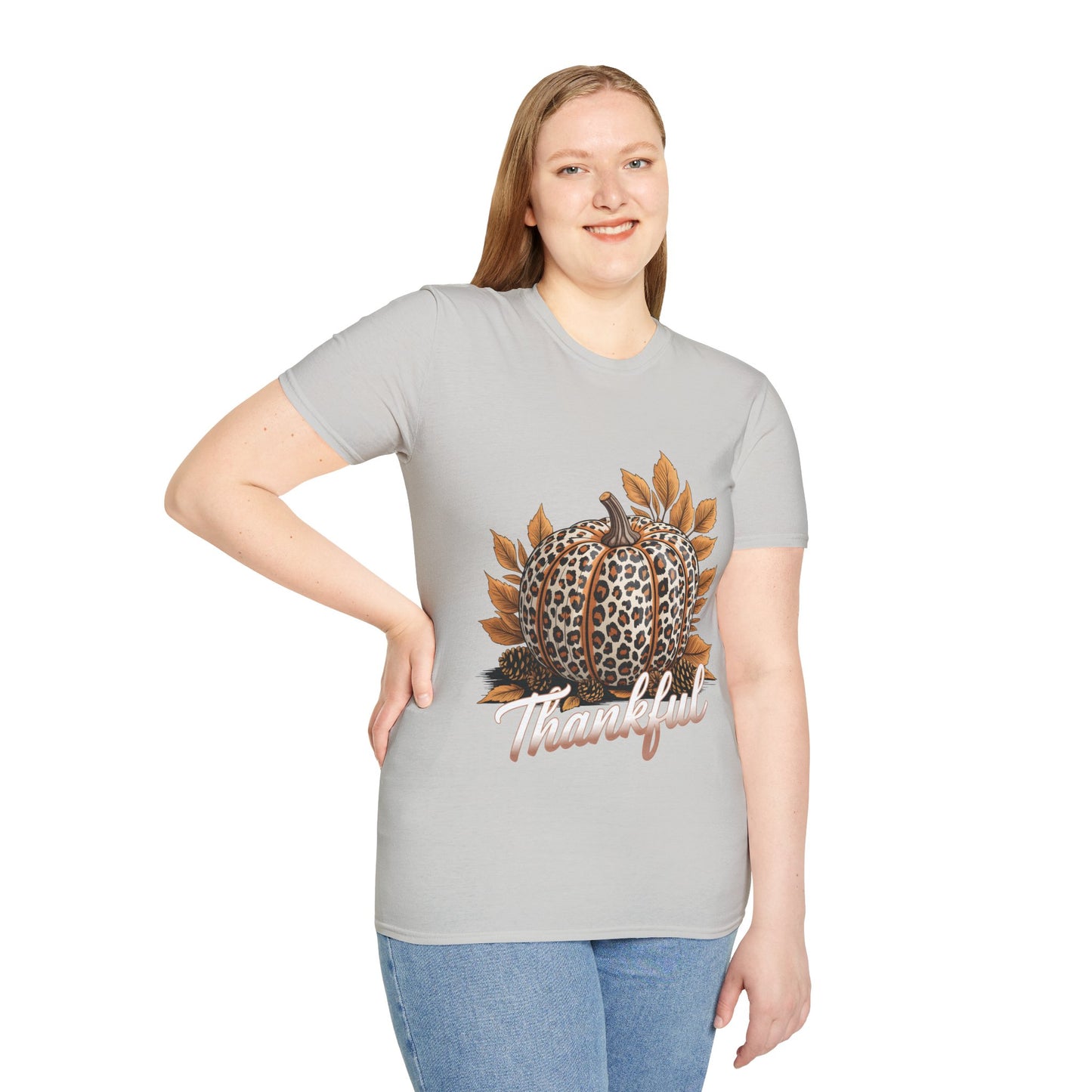 Thankful Leopard Print Pumpkin T-Shirt