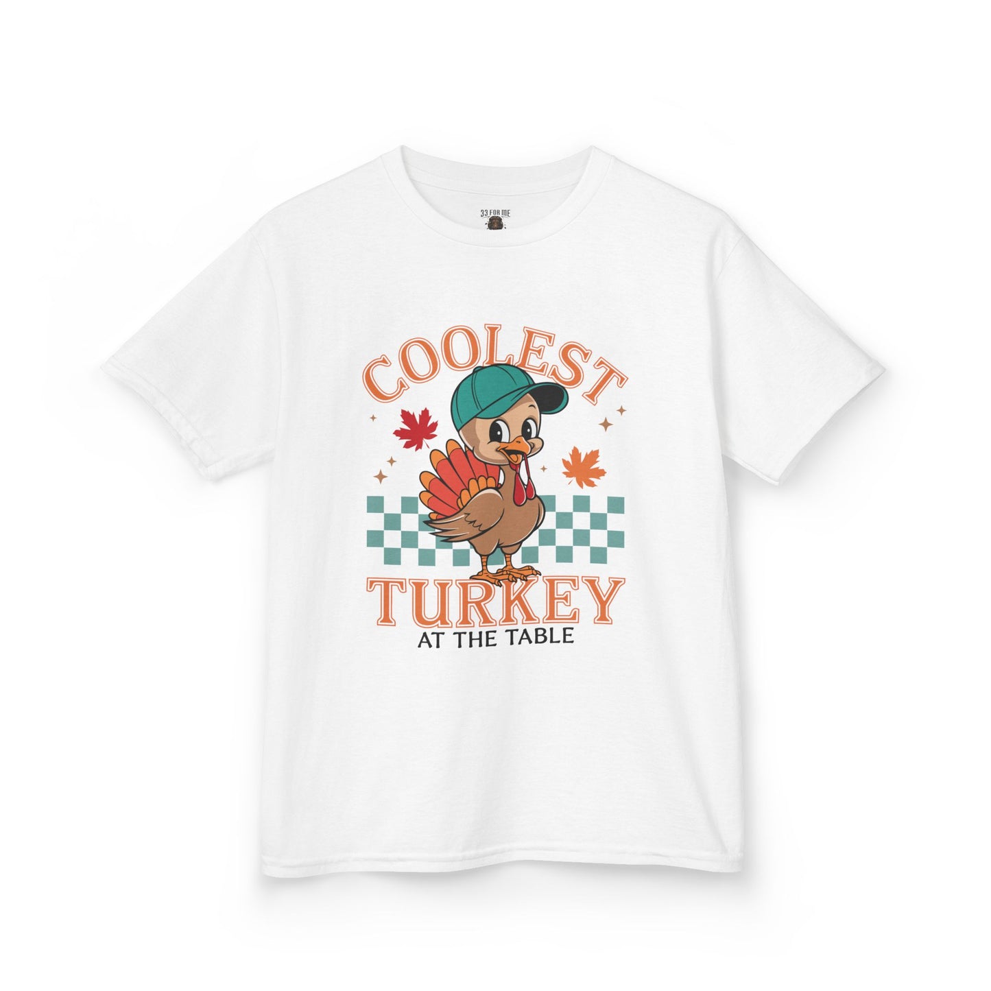 Kids Tee - Coolest Turkey at the Table - Thanksgiving