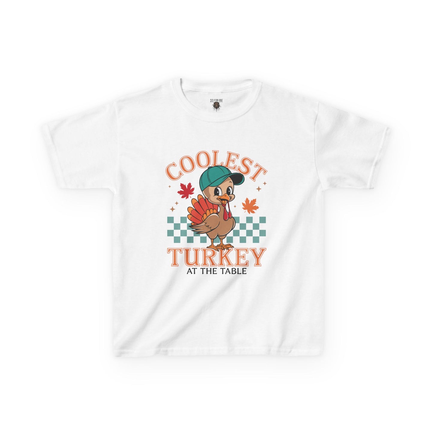 Kids Tee - Coolest Turkey at the Table - Thanksgiving