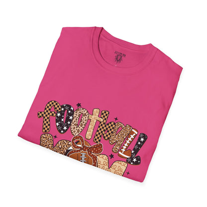 Football Mom T-Shirt, Casual Tee for Football Moms, Great for Game Day, Sports Mom Gift, Comfortable Softstyle Shirt