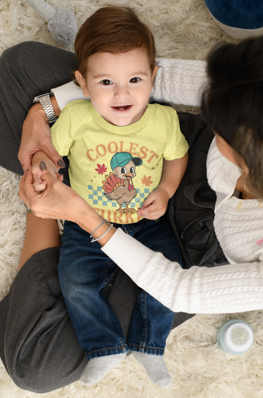 Coolest Turkey Toddler Tee - Fun Thanksgiving Shirt