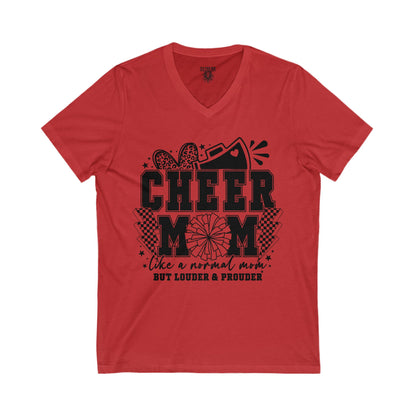 Cheer Mom Unisex V-Neck Tee, Cheerleading Top, Gift for Cheerleaders, Sports Fan T-Shirt, Mother's Day Gift, Team Spirit Apparel