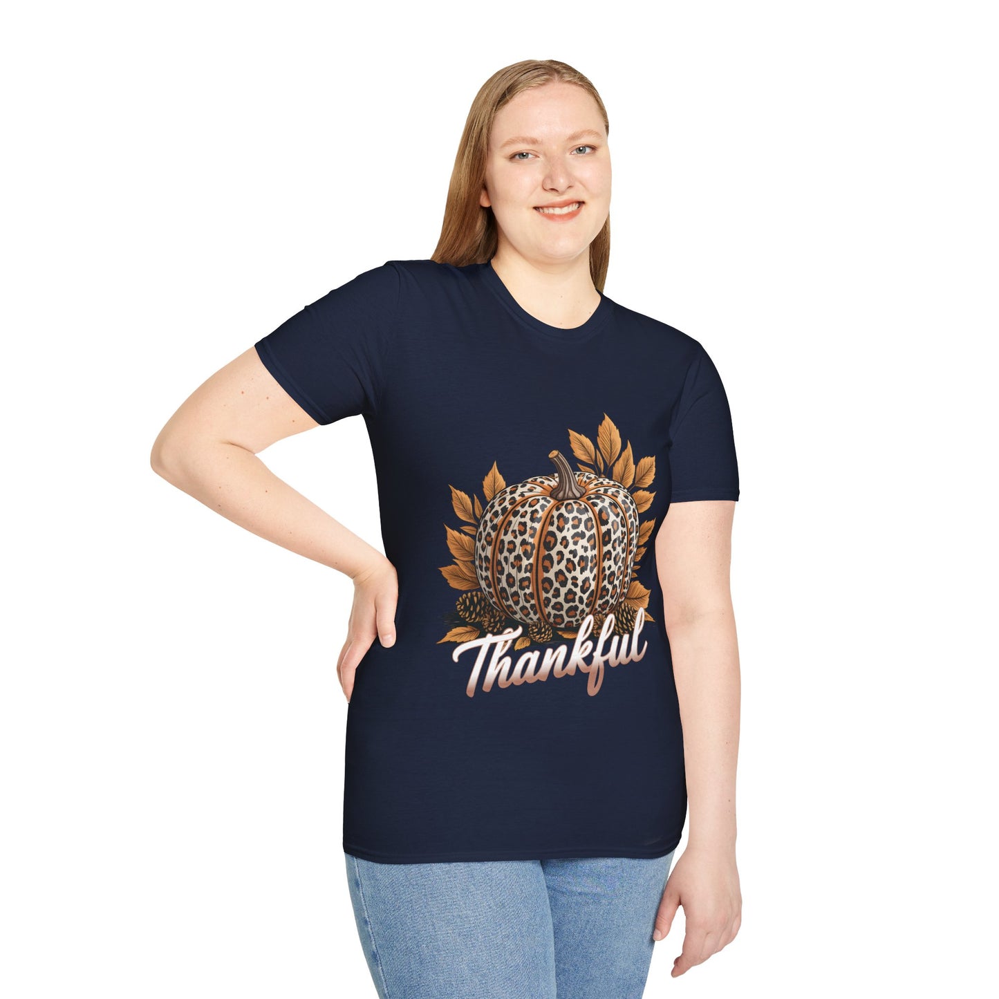 Thankful Leopard Print Pumpkin T-Shirt
